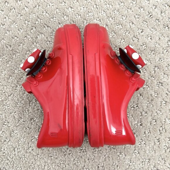 Mini Melissa x Disney Minnie Mouse Red Slip-On Sneaker Shoes Toddler Size 7 - Picture 6 of 8